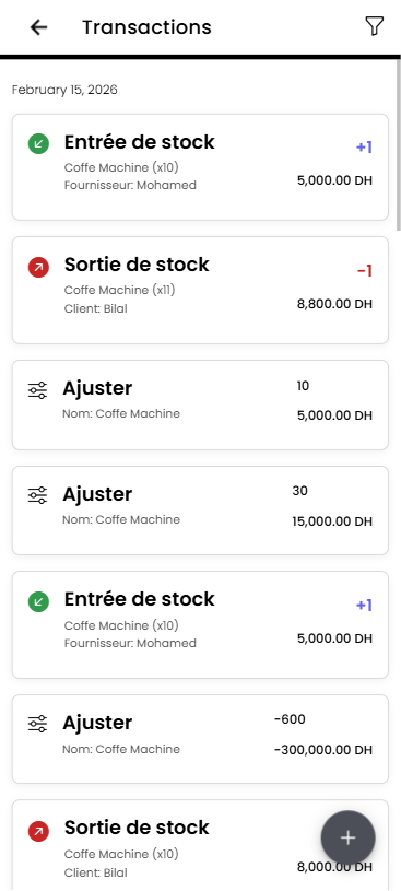 Stocky Manager Transactions